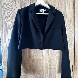 Princess Polly Cropped Blazer (Black)
